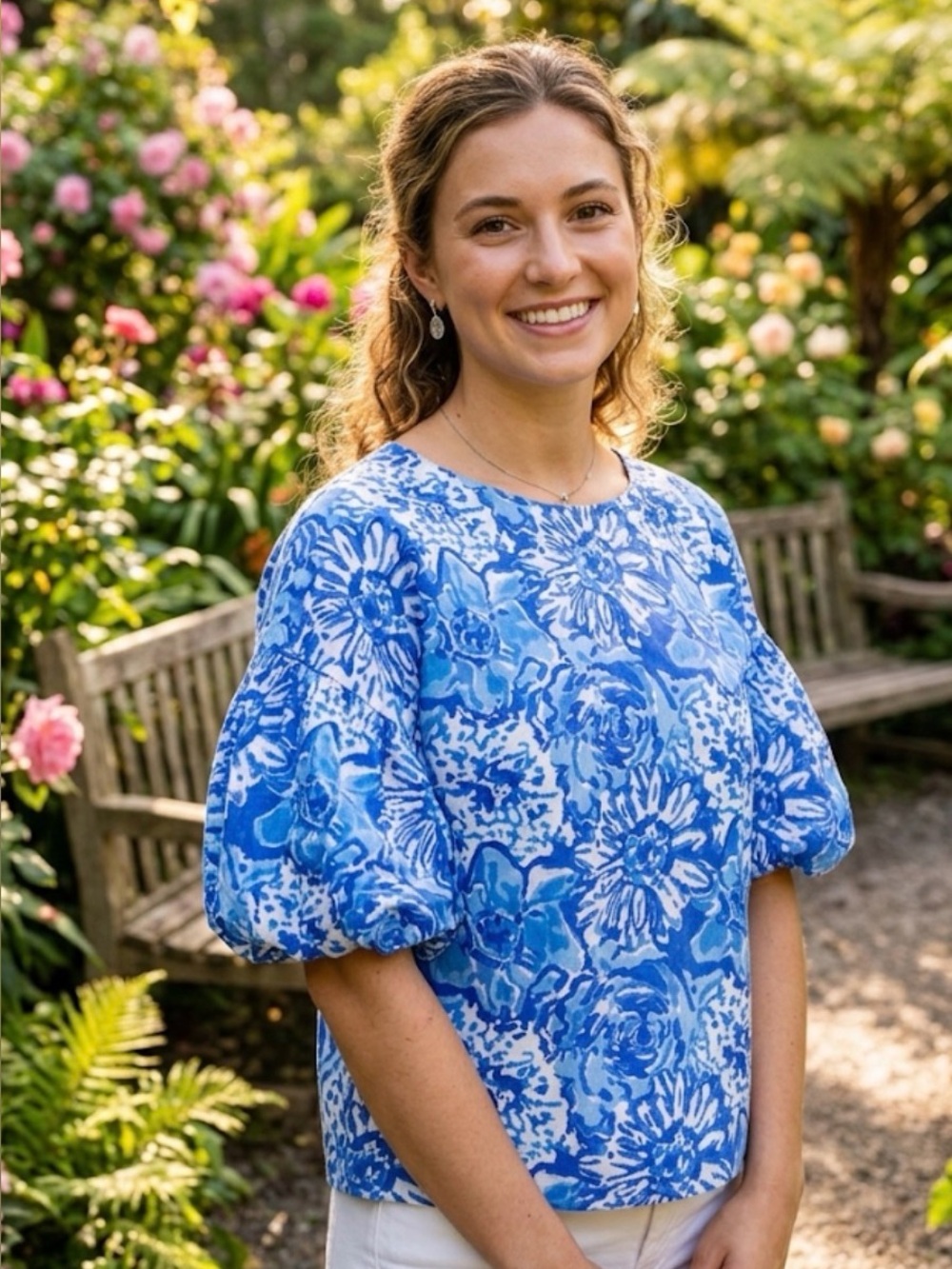 NEW FITZROY & WILLA blouse in blue floral